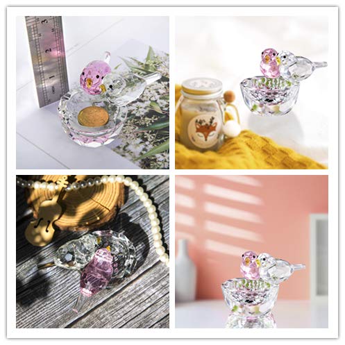 HDCRYSTALGIFTS Crystal Bird Figurine Collectible Art Gl