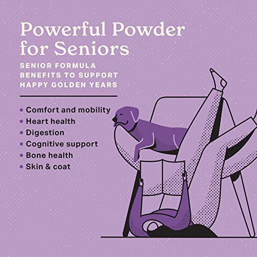 Senior Dog Supplement 1lb Bag - Powerful Powder Supports Bones, Joints, Skin, Coat, Heart, Eyes, Memory &amp; Cognition