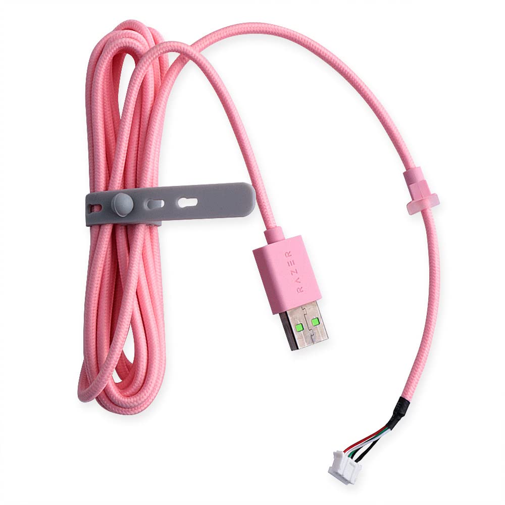 New USB Wire Data line/Audio Cable Replacement for Razer Kraken Kitty Edition/Ultimate Edition Headphone (Pink)
