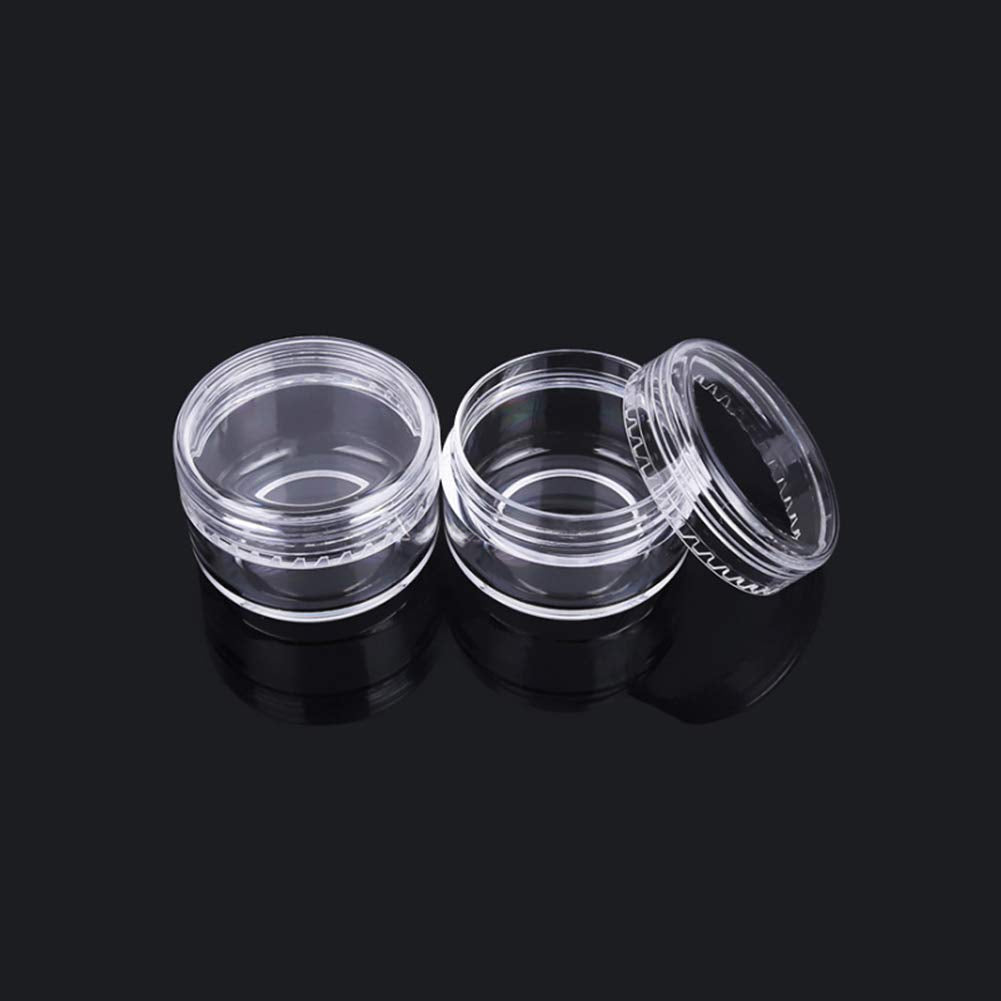AKOAK 50 Pcs Portable 5g Plastic Transparent Vial Cosmetic Empty Bottle, Eye Shadow Lipstick Container
