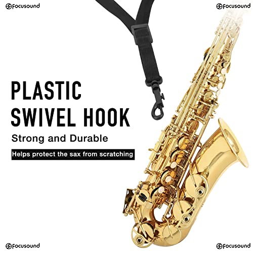 Upgraded Length Tenor Saxophone Neck Strap Soft Sax Leather Strap Padded for Alto and Tenor Saxophone