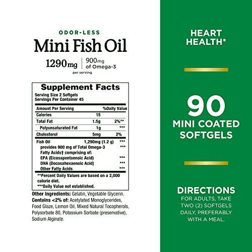 Nature&#39;s Bounty Mini Fish Oil Softgels 1290 mg,