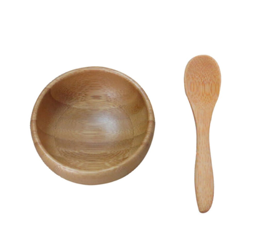 TOPWEL Facial Skin Care Bamboo Mask Mixing Bowl Stick K