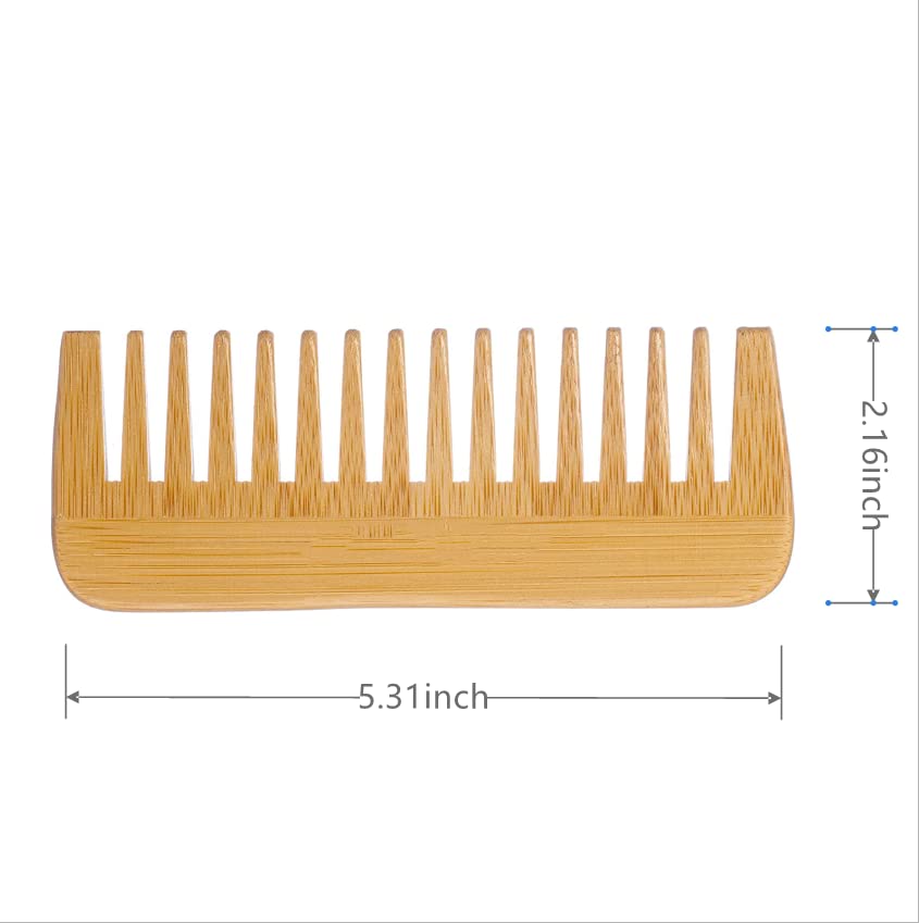 Wide-Tooth Comb bamboo,Large Hair Detangling Comb Wide 