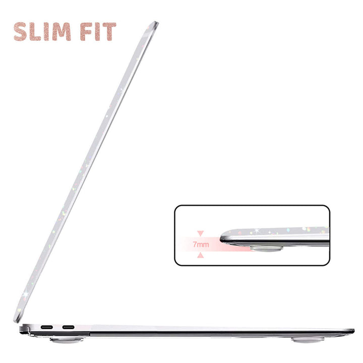 Anban Compatible with MacBook Pro 13 inch Case 2024 2023 2022 2021 2020 2019 2018-2016 M2 M1 A2338 A2251 A2289 A2159 A1989 A1706,Glitter Hard Shell Case+Keyboard Cover+Screen Protector, Shiny Clear