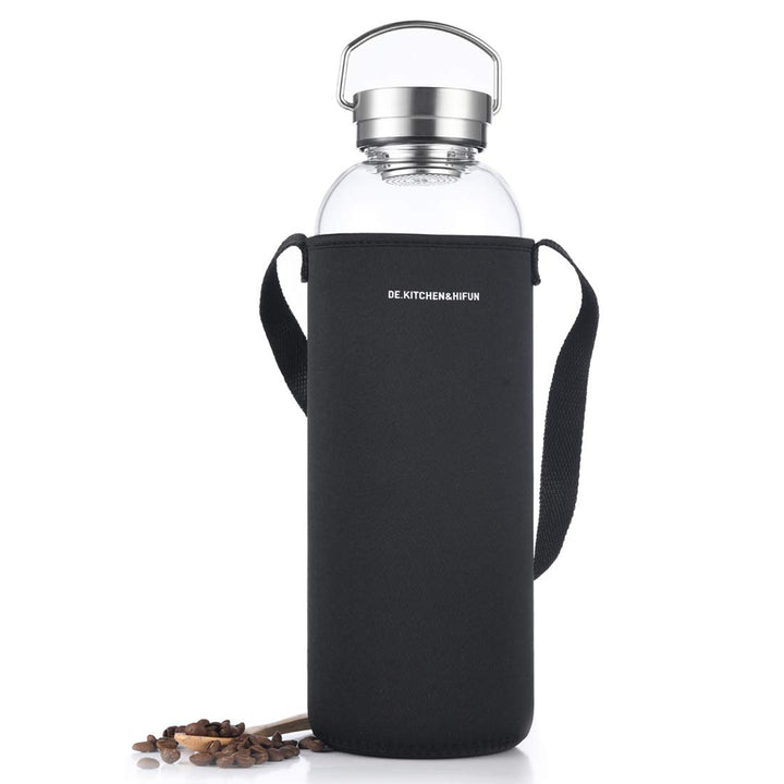 DE.KITCHEN&amp;HIFUN Glasss Water Bottle 64oz, Larg