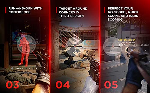 HipShotDot D-Series Pro Pack - Reusable Transparent Aim Sight Assist TV Decals - Gaming Television or Monitor Decal for FPS Video Games Compatible with PC, Xbox &amp; PlayStation (1.0 Red)