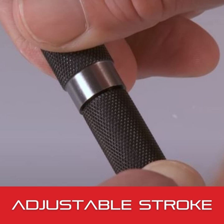 Steel Automatic Center Punch with Adjustable Stroke - 5 (125mm) Length, 9/16 (14mm) Punch Diameter, Lightweight, Knurled Steel Handle - 18A