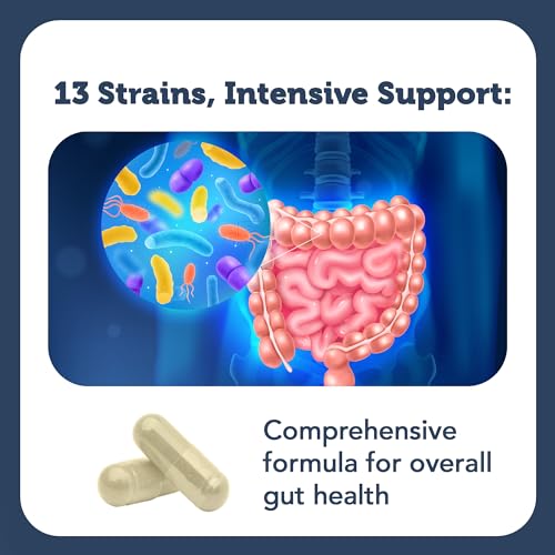 Pro-50 Probiotics for Women Digestive Health | 50 Billion CFU &amp; 13 Strains | SBO Synbiotic Formula Delayed Release Capsule+Prebiotic Greens for Immune Support – for Women &amp; Men | 60cap