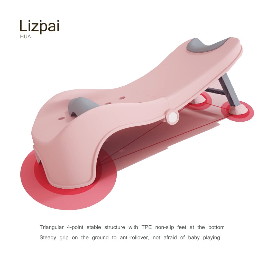 Adjustable Children's Shampoo Chair is Suitable for 3-10 Years Old Bath seat Bathtub Household Foldable Moisture-Proof Clothes Design Pink