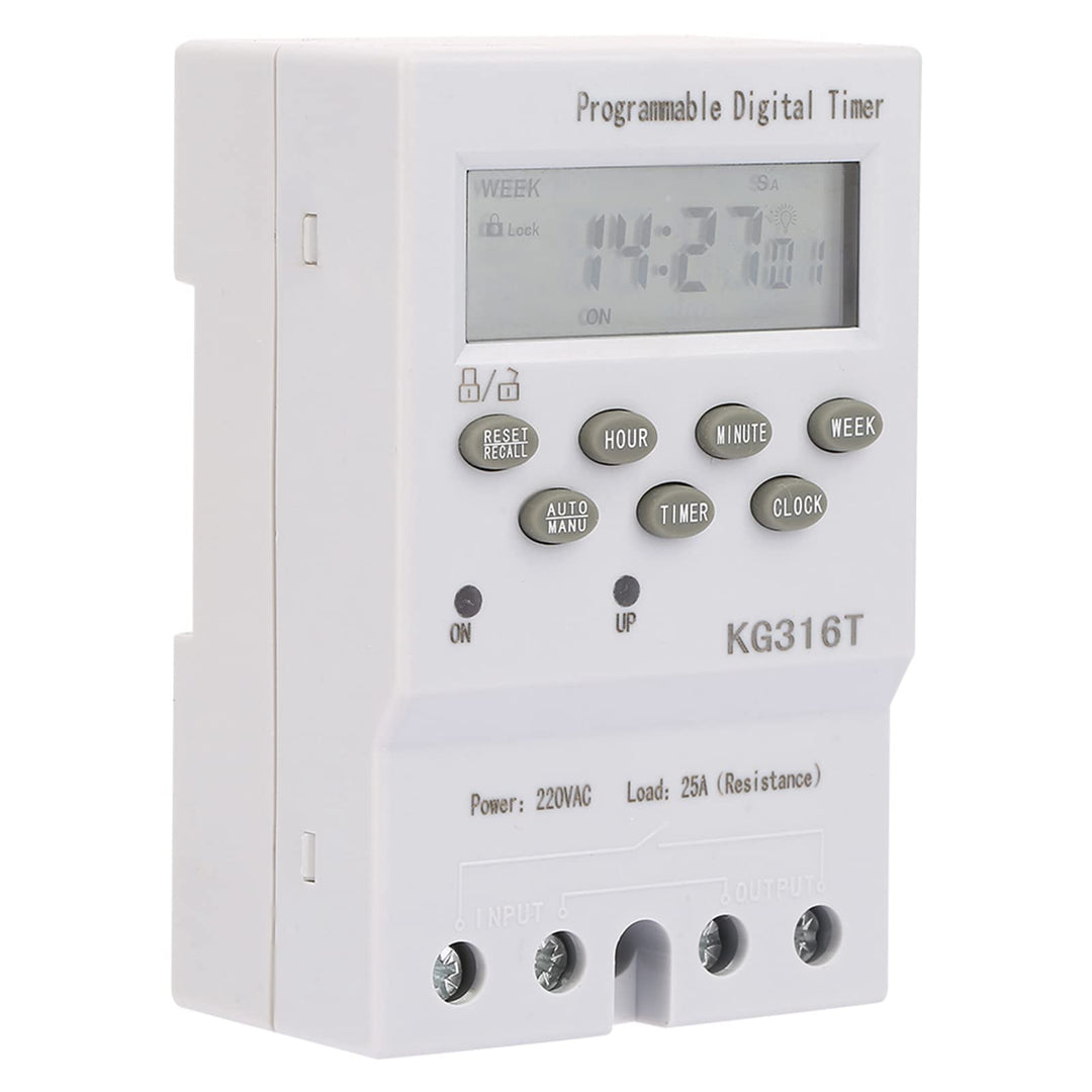 Microcomputer Time Control Switch KG316T 220V Programmable Automatic Digital Timer Switch Timing Control Range 1Min - 168H