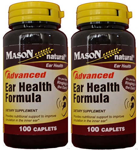 Mason Natural Advance Ear Health Formula Bioflavonoids Plus 100 Caplets per Bottle Pack of 2 Total 200 Caplets