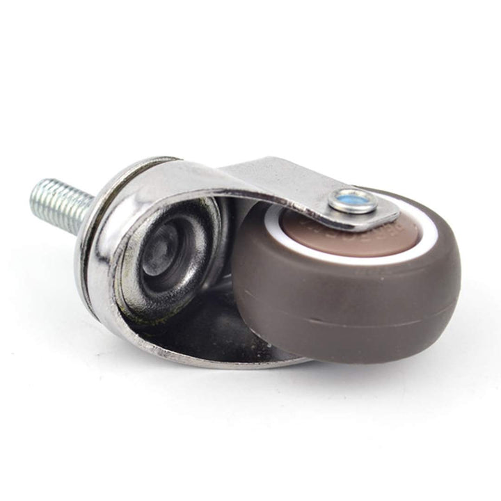 4-Pack 1 Inch Small Tiny Shopping Cart Wheel Swivel Caster Wheels Soft Rubber TPE M6x 15mm Mini Threaded Stem Caster Wheel, 33lb/15kg Load Capacity