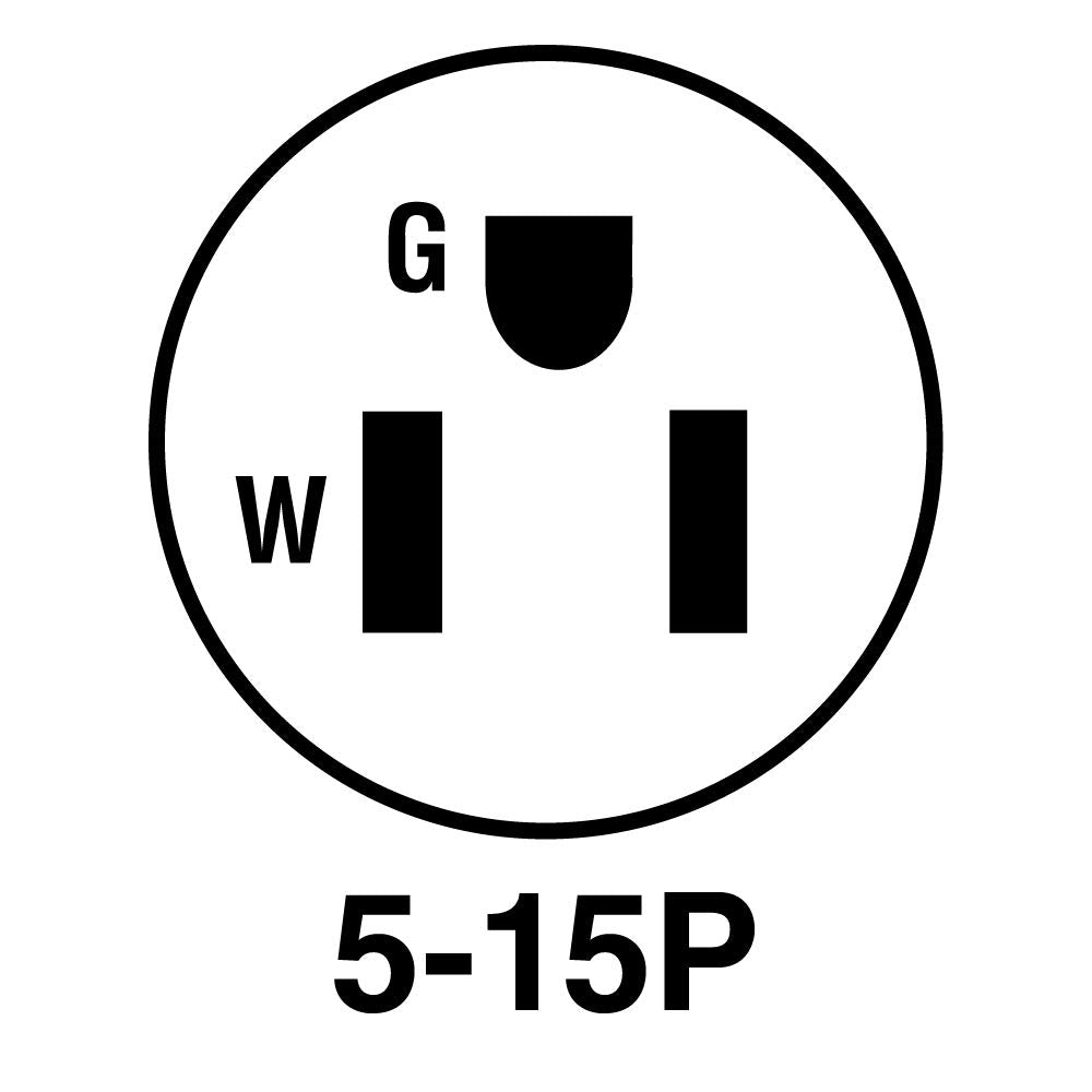 Legrand Pass &amp; Seymour SA399BKCC10 Residential Straight Blade Plug 15-Amp 125-volt Two Pole Three Wire, Black (1 Count)