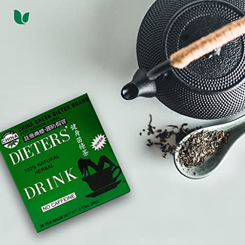 Uncle Lee&#39;s Tea China Green Dieters Tea Caffeine Free, 2.12 Oz, 30 Count