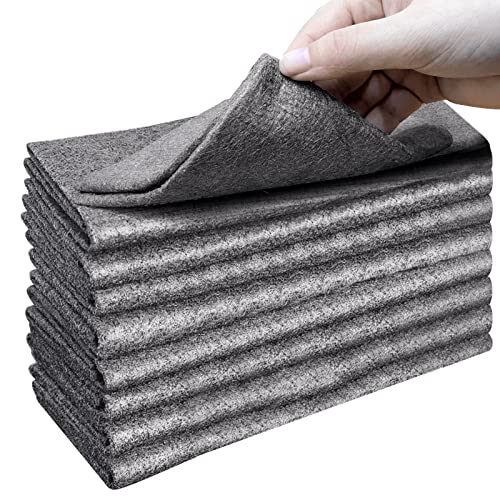Thickened Magic Cleaning Cloth,8 Pcs Lint Free Cloth,Reusable Microfiber Cleaning Rag for Windows,Mirror,Glass,Car,Gray