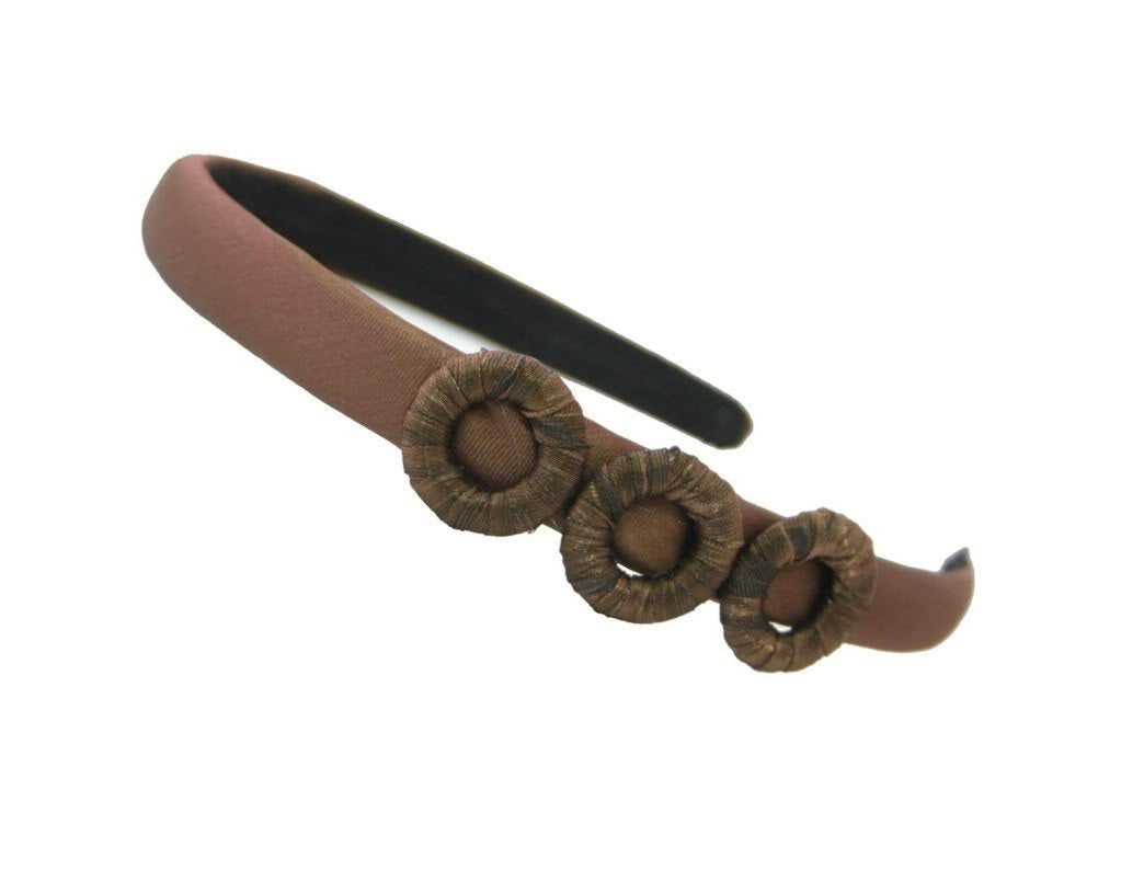 Three (3) Wrapped Rings Of Color Overlapping On Same Matching Color Fabric Head Band