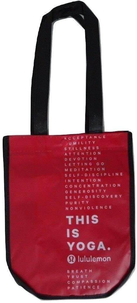 Lululemon This is Yoga Reusable Lunch Tote & Carryall Gym Bag - Collapsible, Waterproof, Eco-Friendly, Small, Red
