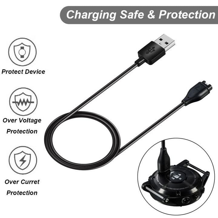 Charger for Garmin Forerunner 45 55 245 255 265 745 945 955 965, Approach S10 S12 S40 S42 S60 S70, Vivoactive 3 4 4S, Instinct, Venu 2 2S Plus, Fenix 7 7S 7X 6 5 Charging Cable [2Pack, 3.3ft/1m] (2)