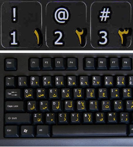 Online-Welcome Arabic-English Keyboard Stickers Non Transparent Black Background for All PC Desktop Computer Laptop