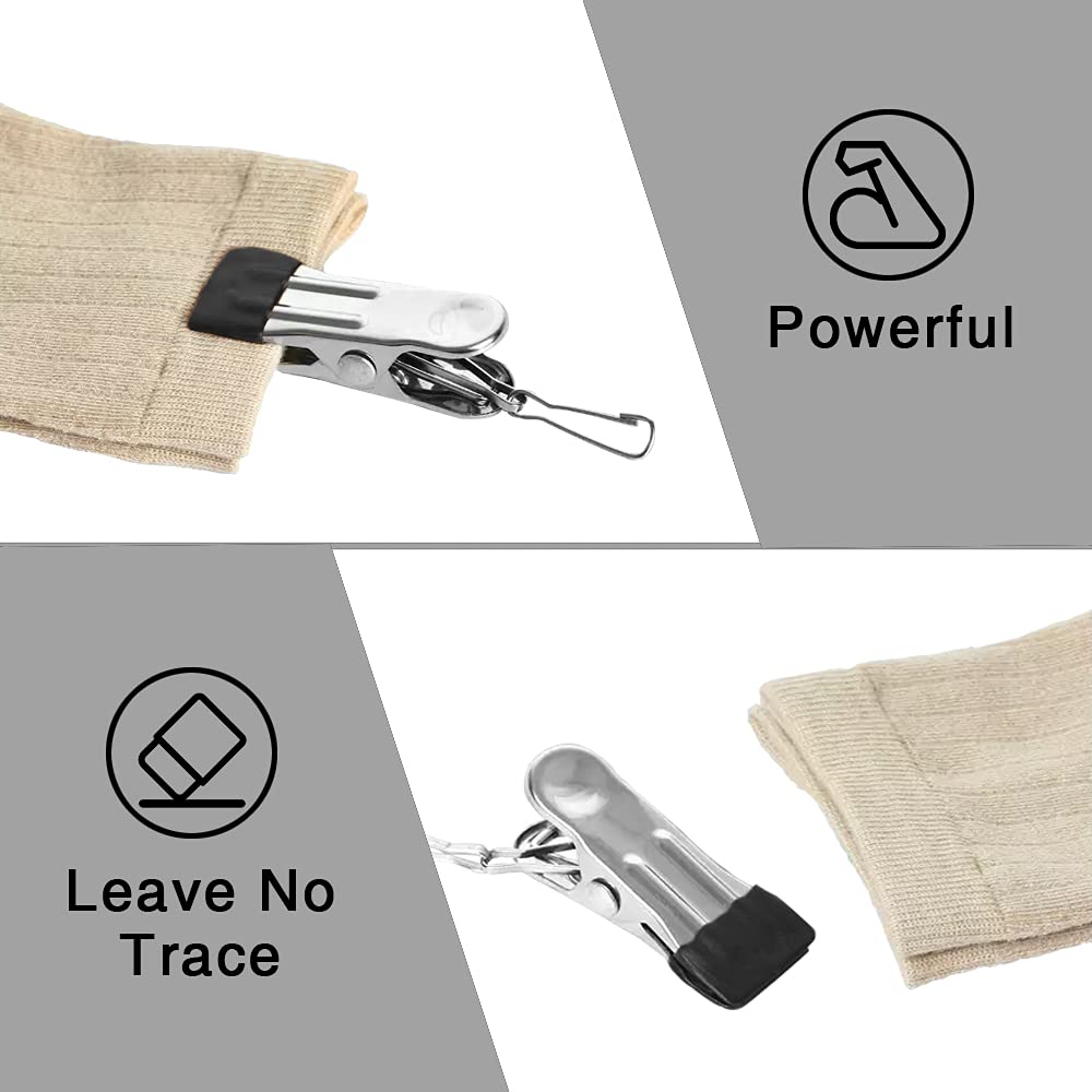 10 Pack Clothes Pins for Laundry Clips, Heavy Duty Multipurpose Stainless Steel Clothespins, Clips Drying Pegs Clamps for Clothesline Outdoor Kitchen Food Bag