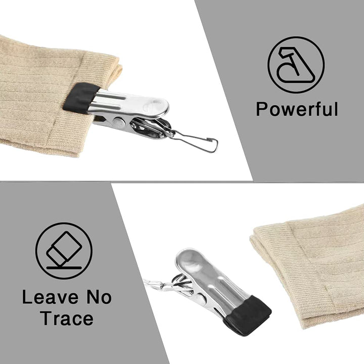 10 Pack Clothes Pins for Laundry Clips, Heavy Duty Multipurpose Stainless Steel Clothespins, Clips Drying Pegs Clamps for Clothesline Outdoor Kitchen Food Bag