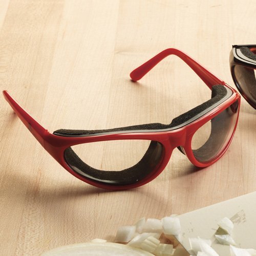 Onion Goggles, Fog Free Lenses, Safely Prepare Food Without Tears, One Size, Red