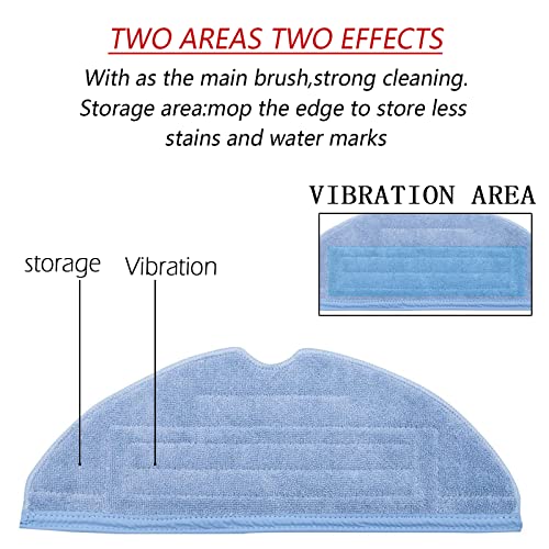 Replacement Microfiber Mop Clothes Cleaning Pads for Roborock T7S T7S Plus S7 Vacuum Cleaner Accessories (6 Pcs)