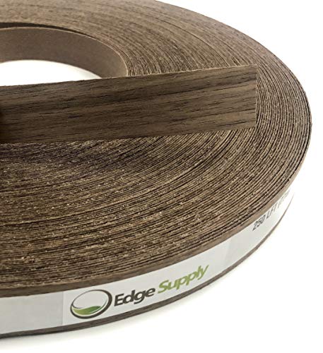 Walnut 3/4” X 50&#39; Roll of Plywood Edge Banding – Pre-glued Real Wood Veneer Edging – Flexible Veneer Edging – Easy Application Iron-on Edge Banding for Furniture Restoration – Made in USA