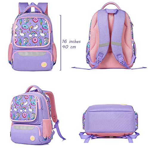 DZHJKIO Unicorn Kitty School Backpack for Girls &amp; Boys, Large 16 Inches Casual Day Pack Cartoon Rucksack (Unicorn Kitty) 1