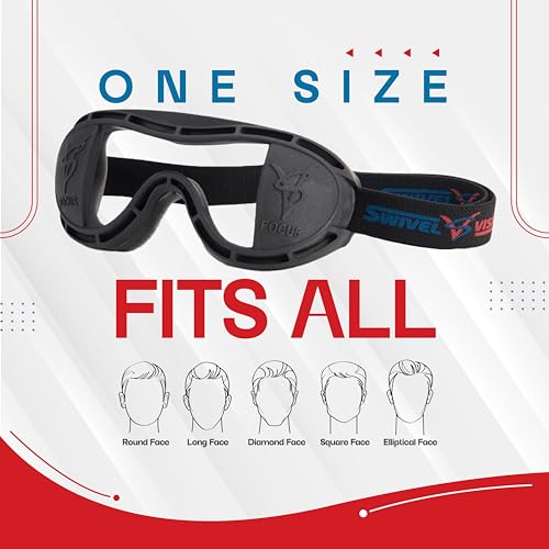 Professional Vision Training Goggles with Adjustable Strap | Lightweight Sports Goggles for Baseball, Basketball, Hockey, Football, Lacrosse, and Soccer Training | One Size Fits All