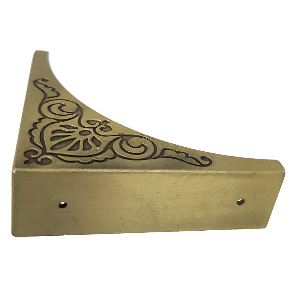 Antique Metal Box Corner Protector 4 Pcs Antique Zinc Alloy Box Corner Protector Edge Safety Guard Cabinet Furniture Corner Protectors Bumpers (Bronze)