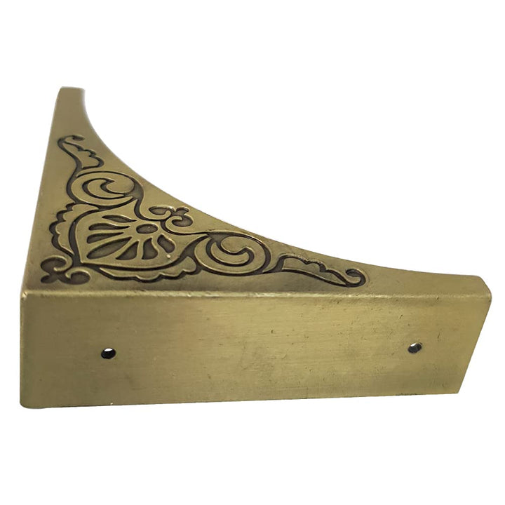 Antique Metal Box Corner Protector 4 Pcs Antique Zinc Alloy Box Corner Protector Edge Safety Guard Cabinet Furniture Corner Protectors Bumpers (Bronze)