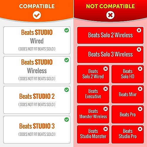 Wicked Cushions Replacement Ear Pads for Beats Studio 2 &amp; 3 (B0501, B0500) Wired &amp; Wireless | Does NOT Fit Beats Solo | Softer PU Leather, Enhanced Foam &amp; Stronger Adhesive | Black Floral