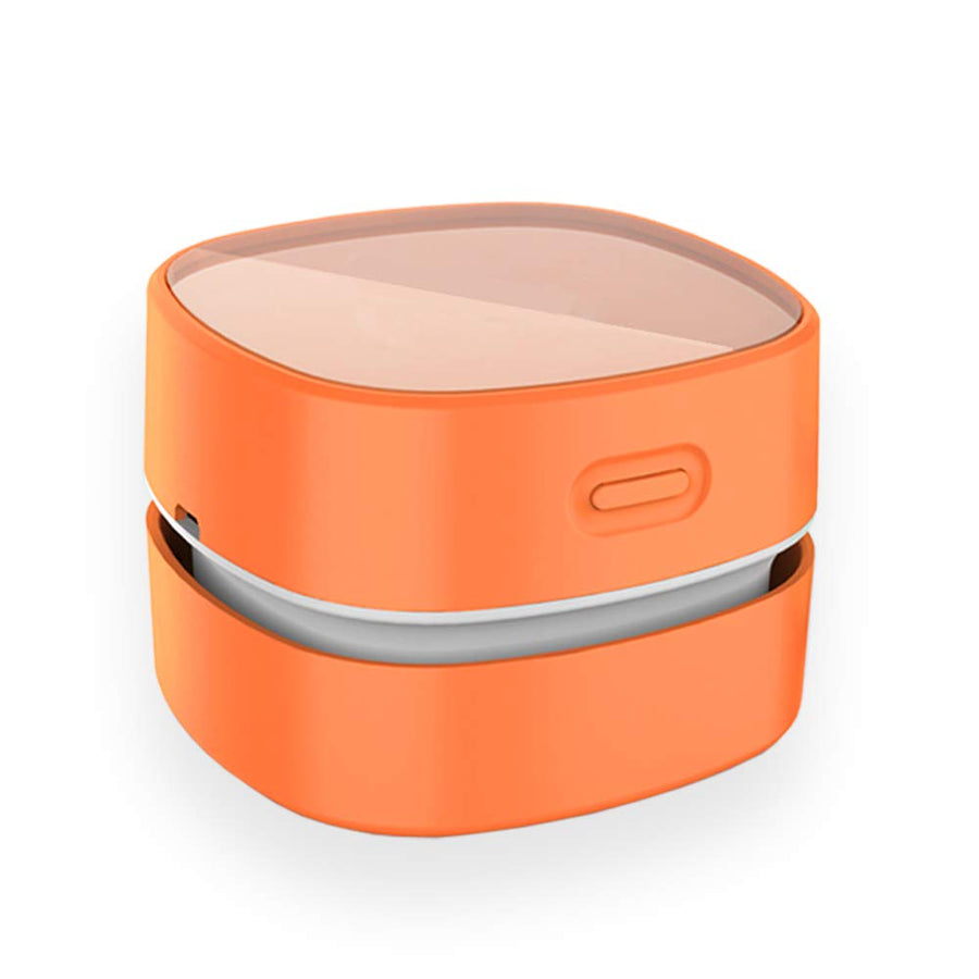 Desktop Vacuum Cleaner,Mini Table dust Sweeper Energy Saving with auto Power-Off Function,High Endurance up to 400 mins,Cordless&360º Rotatable Design for Keyboard/Office(Orange Charging)