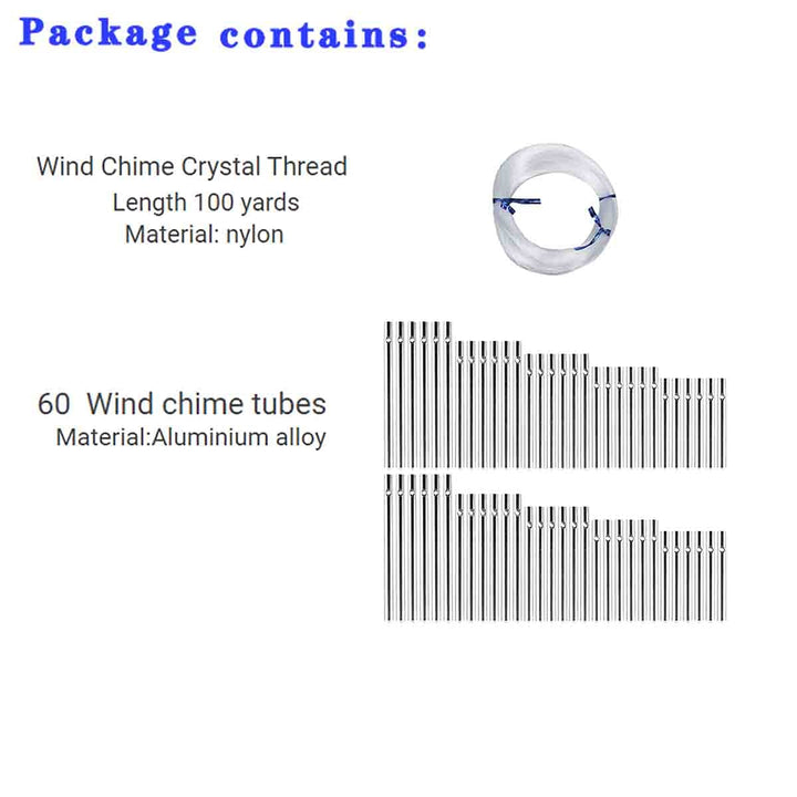60 Pieces Wind Chime Tubes Parts Supplies Windchime String Metal Tubes for Crafts DIY Wind Chimes for Adults Arts and Crafts