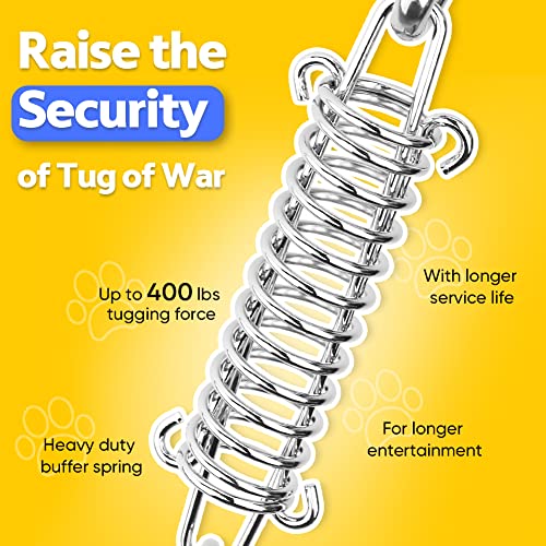 Bungee Dog Toy, Tether Tug Outdoor Dog Toy for Pitbull Interactive &amp; Exercise, Spring Pole Tether Tug of War Toy with Durable Rope, Outdoor Hanging Toys for Large Dogs Reduce Boredom, Blue