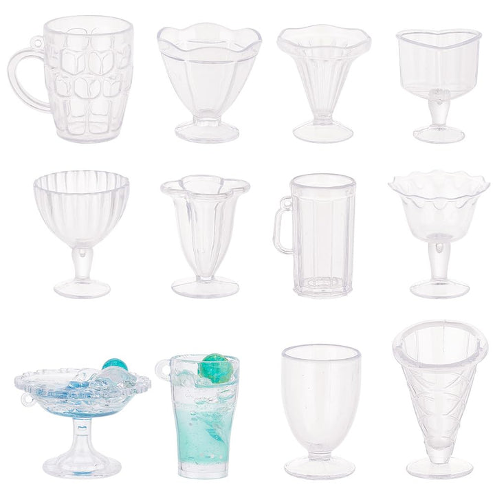 OLYCRAFT 24PCS Mini Cups Keychain Kit Epoxy Resin Casti