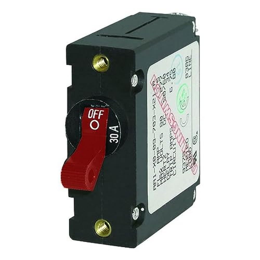 7220 A-Series Black Toggle Circuit Breaker - Single Pole 30A