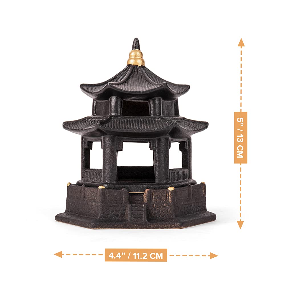 Mini Pagoda Lantern Stand - Asian Garden Decor - Japanese Decor Incense Burner - Zen Garden Sculptures &amp; Statues - Tabletop Pagoda Lantern Decor - Candle Holder - Feng Shui Yard Art - Oriental Decor