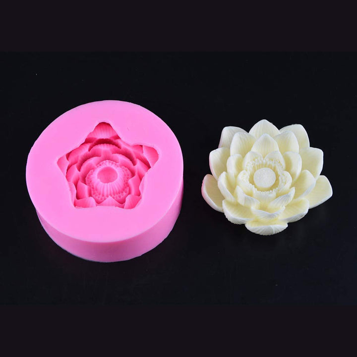 3D Lotus Flower Shaped Silicone Soap Mold Wax Candle Ma