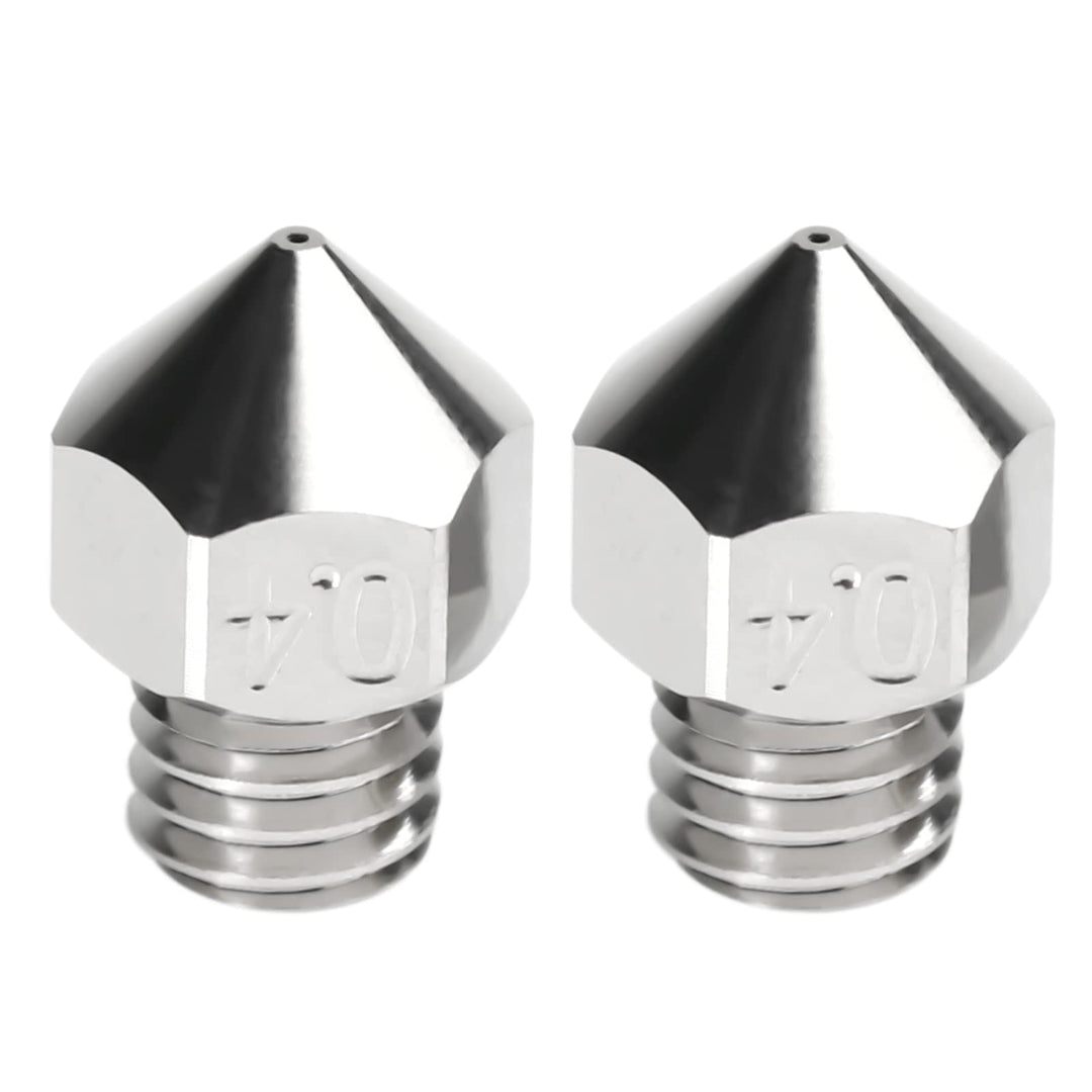 Haldis 3D MK8 Plated Copper Nozzle, 2 Pack 0.4mm Premium Wear Resistant Nozzles for Creality CR-10 Ender 3 pro Ender 5.