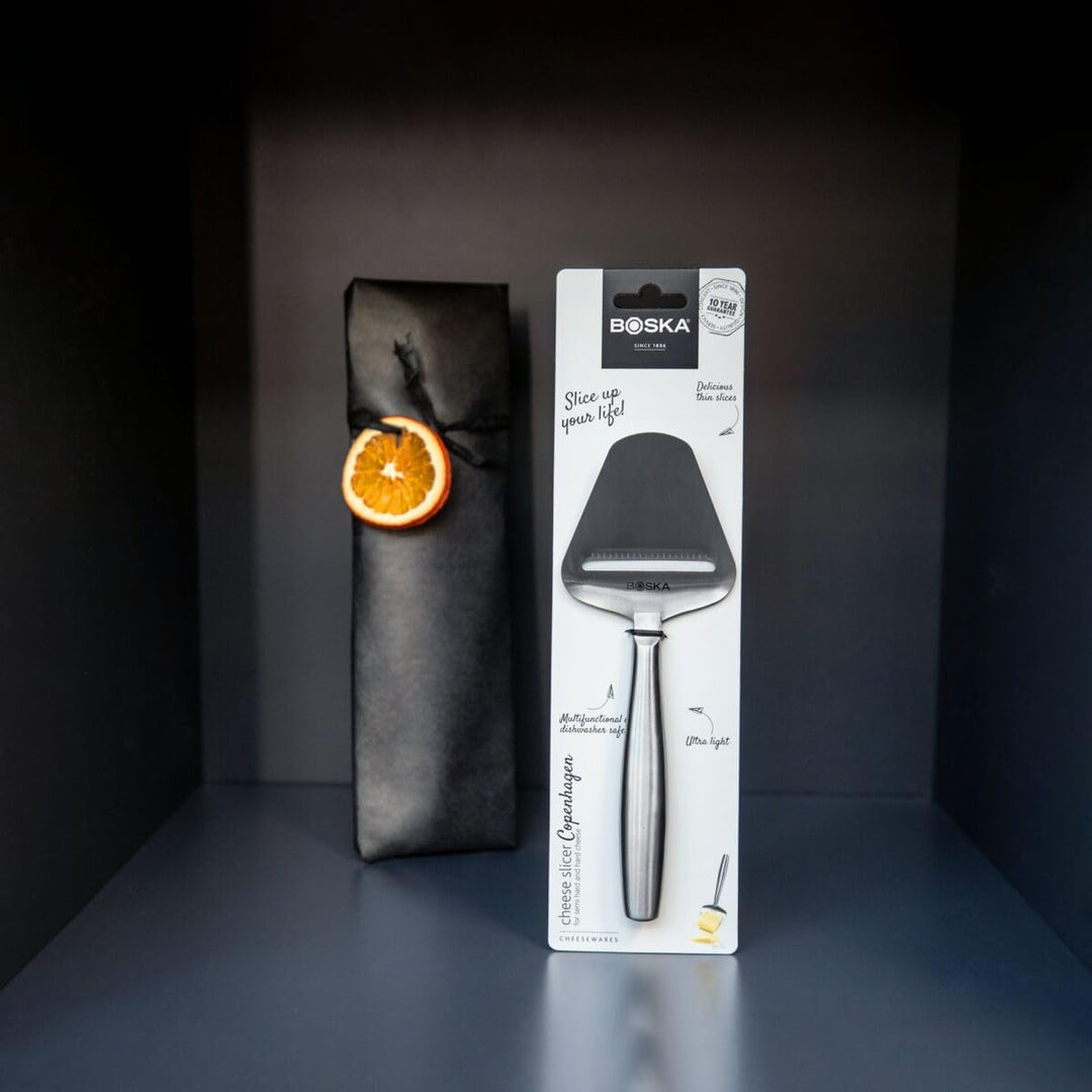 Stainless Steel Cheese Slicer - Copenhagen For All Types of Cheese - Multi-Functional Cheese Slicer - Handheld Slicer - Silver Non-Stick - Dishwasher Safe - For Kitchen Cooking