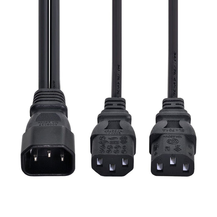 chenyang IEC 320 C14 Male 1 to 2 C13 Female Y Splitter 