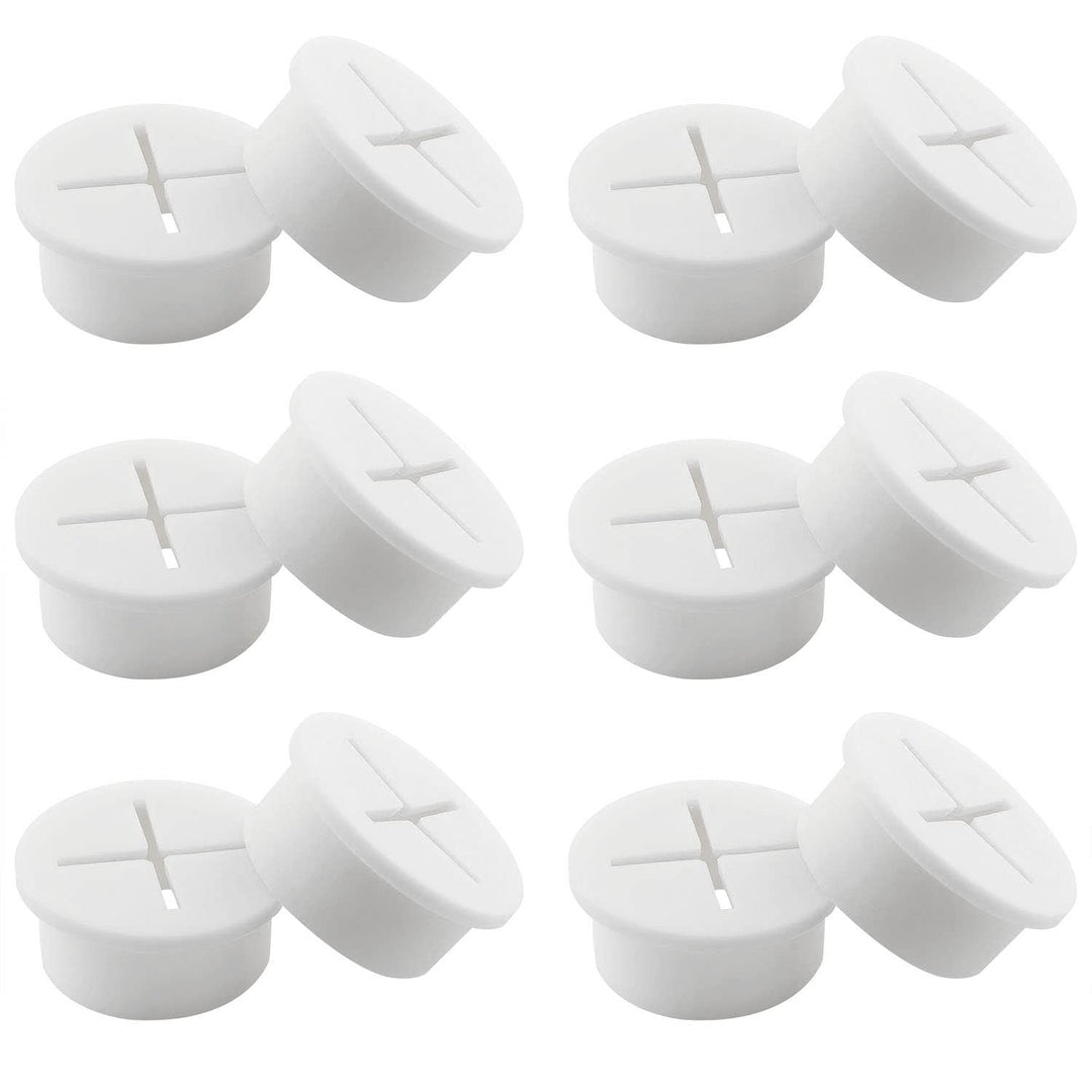 12PCS 1inch/25mm Flexible Wire Rubber Grommets, Desk Grommet, Cable Cord Grommet, for Desk and Other Furnitures Wire Hole Cover Cable Management Wire Cable Organizer, White