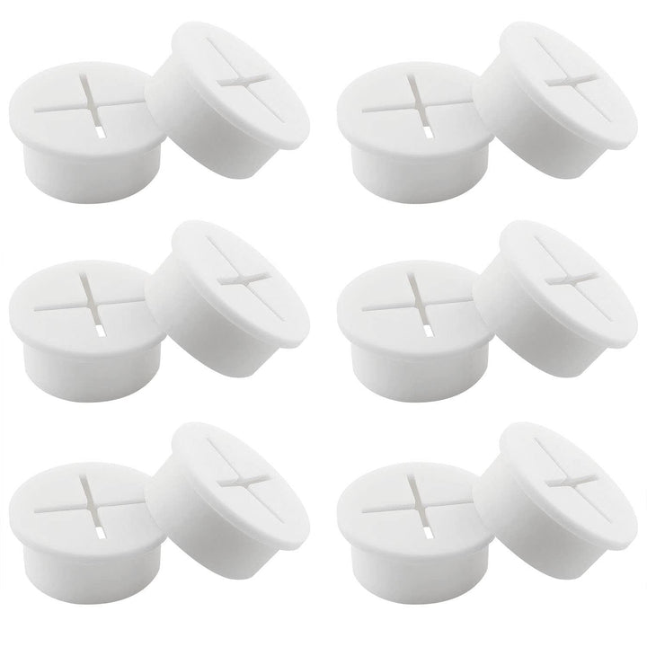 12PCS 1inch/25mm Flexible Wire Rubber Grommets, Desk Grommet, Cable Cord Grommet, for Desk and Other Furnitures Wire Hole Cover Cable Management Wire Cable Organizer, White