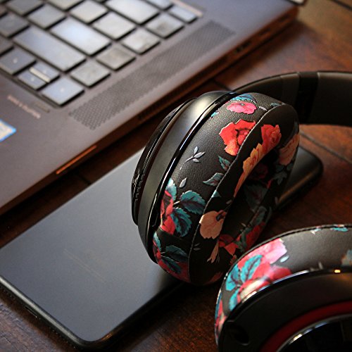 Wicked Cushions Replacement Ear Pads for Beats Studio 2 &amp; 3 (B0501, B0500) Wired &amp; Wireless | Does NOT Fit Beats Solo | Softer PU Leather, Enhanced Foam &amp; Stronger Adhesive | Black Floral