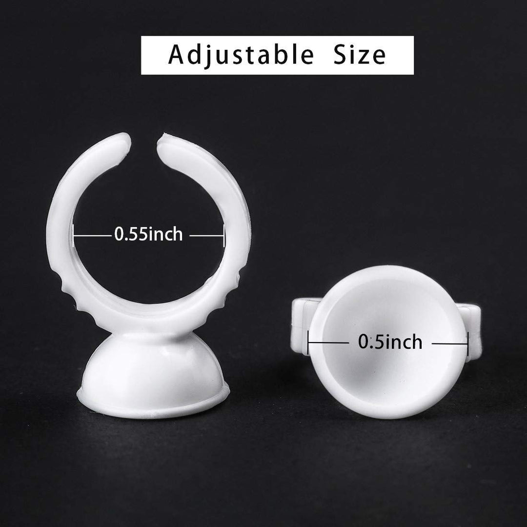 Glue Rings, 300PCS Glue Rings for Eyelash Extensions, Disposable Lash Glue Rings Cup for Eyelash Extension Supplies, Lash Glue Holder Pigment Rings for Lash Supplies