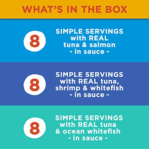 Simple Servings Wet Cat Food, Seafood Variety Pack, 1.3 Ounce Cup (Pack of 24)