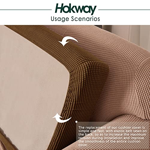 Couch Cushion Covers Stretch Cushion Covers Sofa Seat Cushion Slipcover Cushion Protector(Coffee, Small)